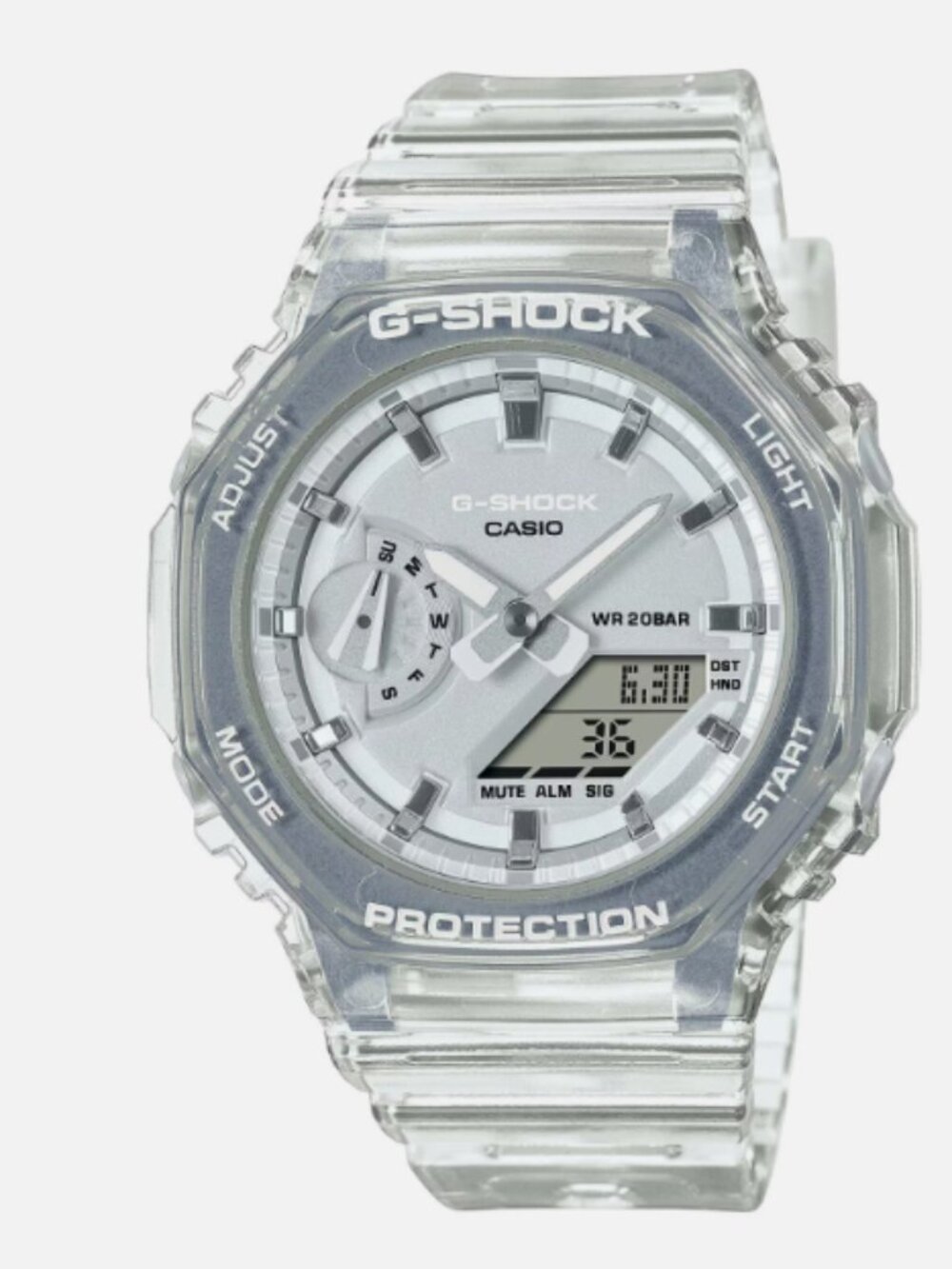 Casio G-Shock S-Series SKELETON WHITE Ana-Digi Womens Watch GMAS2100SK-7A EUC